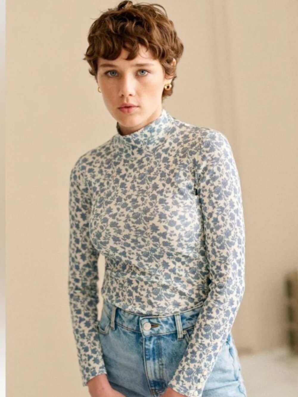 Sezane Felix Jumper - Romantic Ecru Garden
